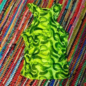 Green tank top.